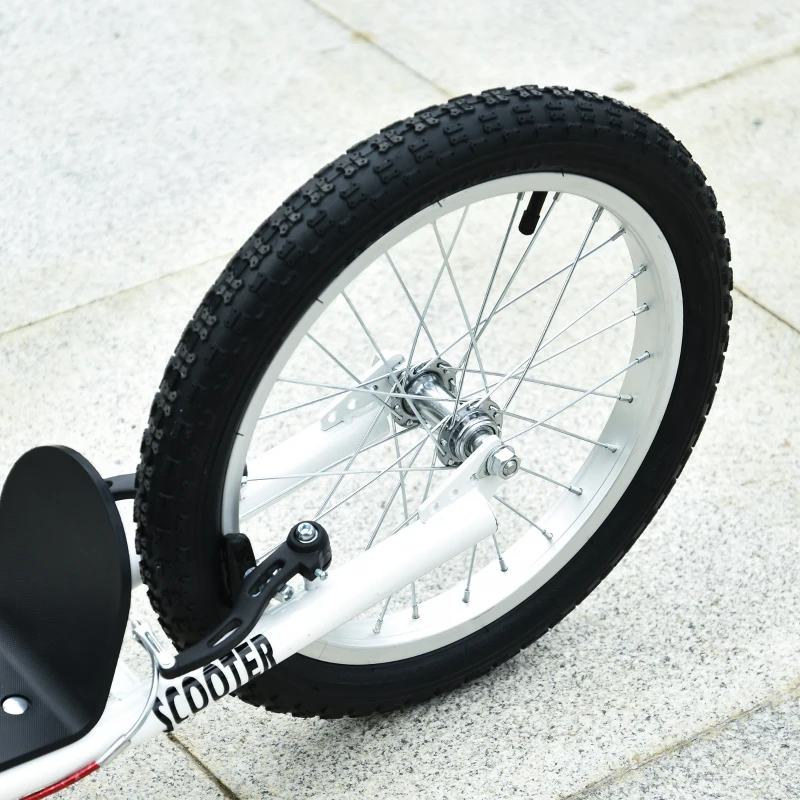 HOMCOM step scooter stadsscooter kinderen luchtband verstelbare step aluminium wit(m-11)