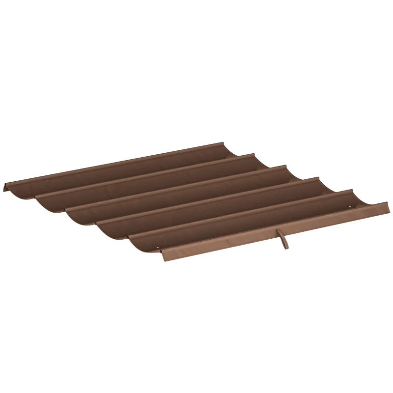 Outsunny Cubierta para Techo Retráctil de 2,5x2,55m para Pérgola 3x3 Tela de Repuesto con 10 Orificios de Drenaje Café