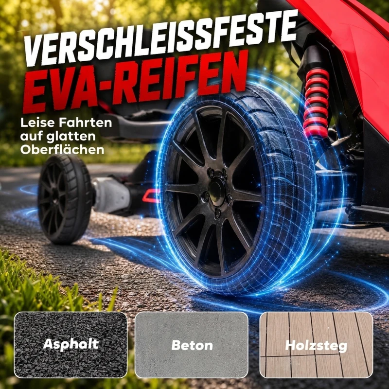 HOMCOM Elektro Go-Kart für Kinder 3-5km/h Gokart mit 2-Fach verstellbarem Geschwindigkeit, Sicherheitsgurt, EVA-Räder für 3-8