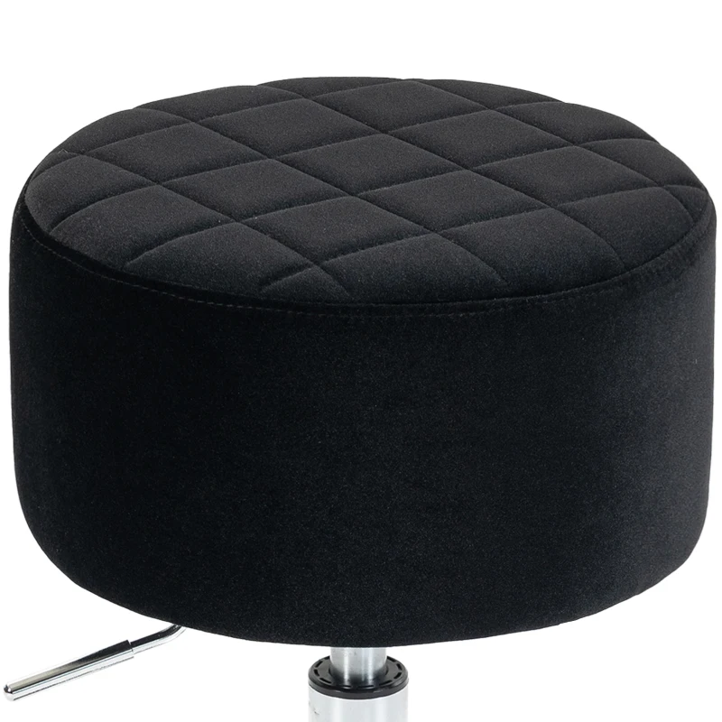 HOMCOM Bar Stool Adjustable Swivel Chair Velvet-Feel Seat 1 Piece, Black