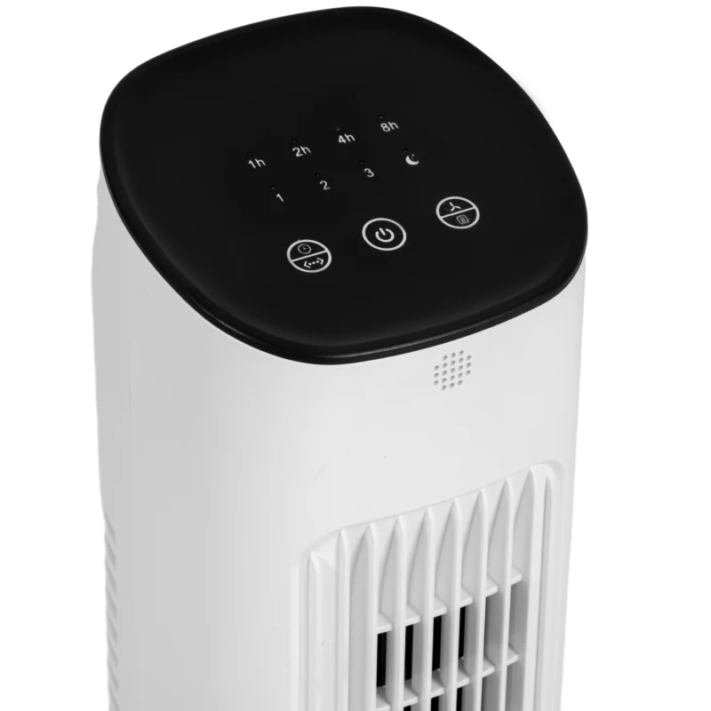 HOMCOM Zuilventilator 50W met Afstandsbediening stille 3 snelheden Timer en 85° Oscillatie 30 x 30 x 78 cm wit