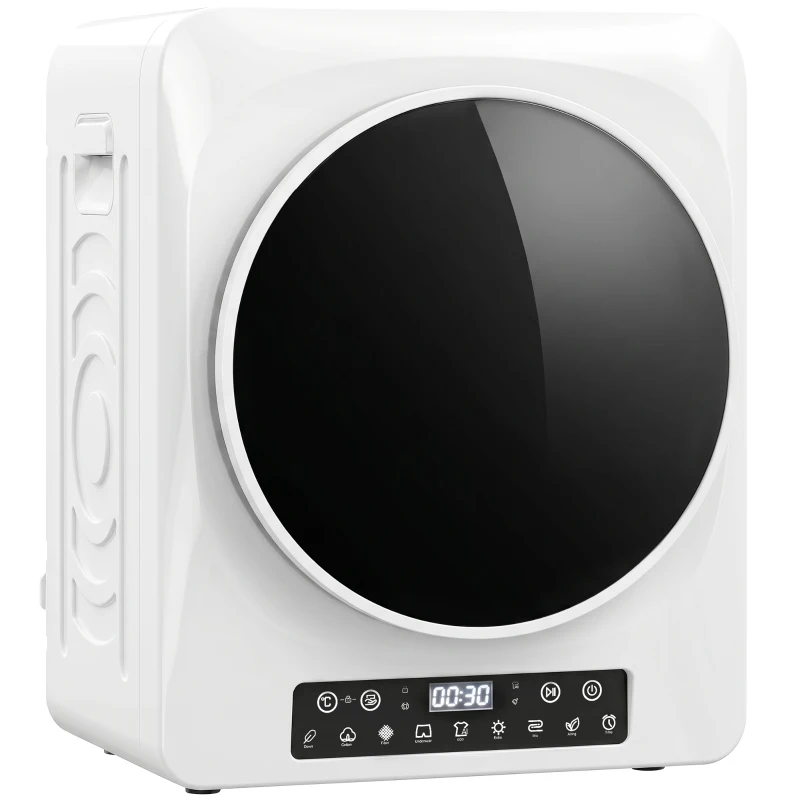 HOMCOM 1000W compacte wasdroger met Extra Droog & ECO-functies, timer- en temperatuurinstellingen, wit