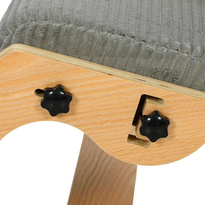 HOMCOM Silla de Rodillas Ergonómica con Respaldo Apoyo para Rodillas y Tapizado de Pana Gris