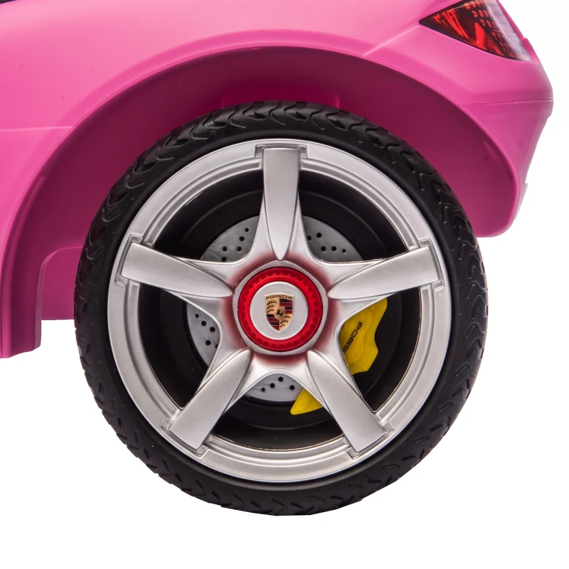 AIYAPLAY Ride on Car, Porsche Licensed Toddler Push Car with Horn, Headlights, Sound and Steering Wheel for 18-36 Months, Pink