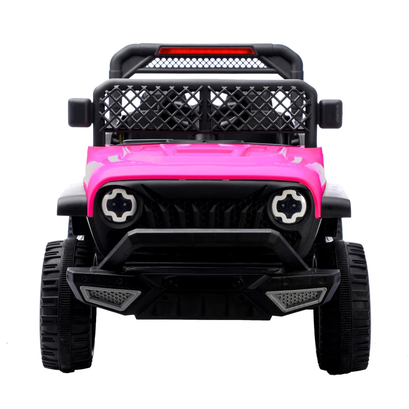 12V Auto elettrica per bambini, telecomando parentale e modalità di guida manuale, 96x59,2x58 cm, Rosa