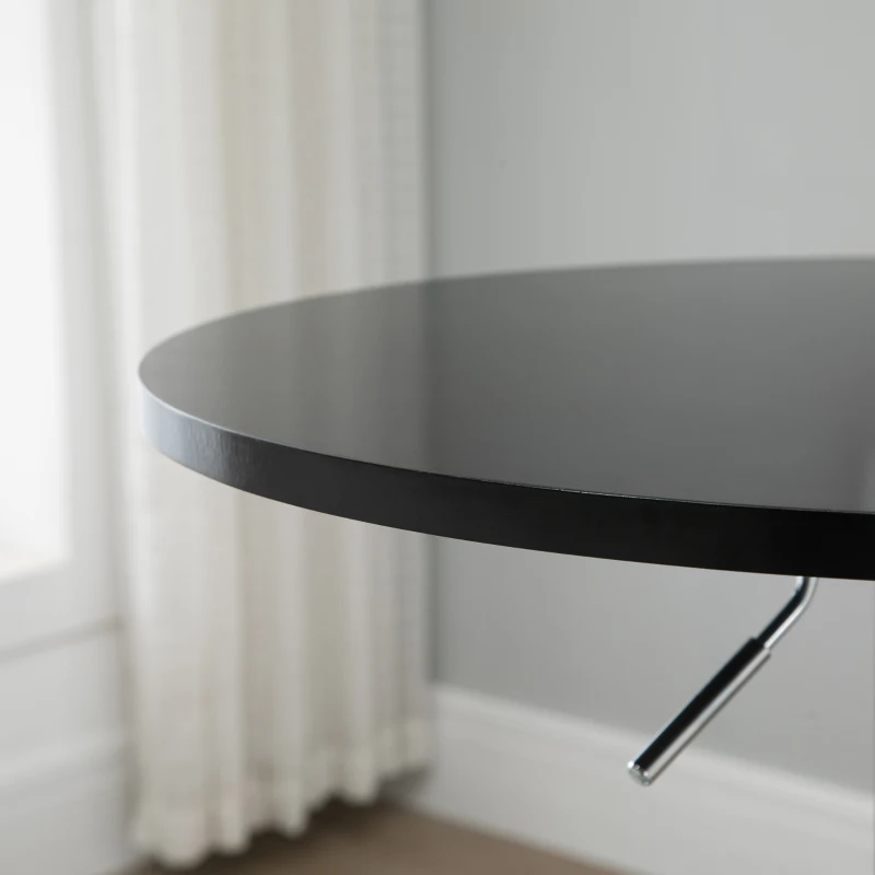 HOMCOM bartafel met draaibaar blad in hoogte verstelbaar zwart 61 x 70-90cm