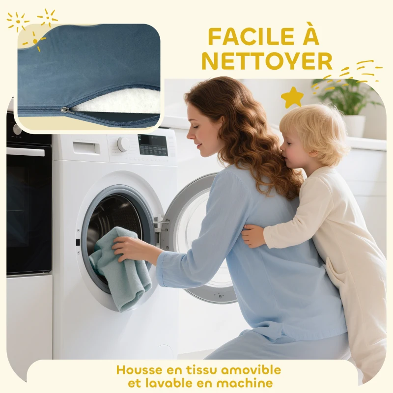 AIYAPLAY Parcours motricité bébé 9PCS, module motricité bébé en mousse avec housse amovible en revêtement velours, multicolore