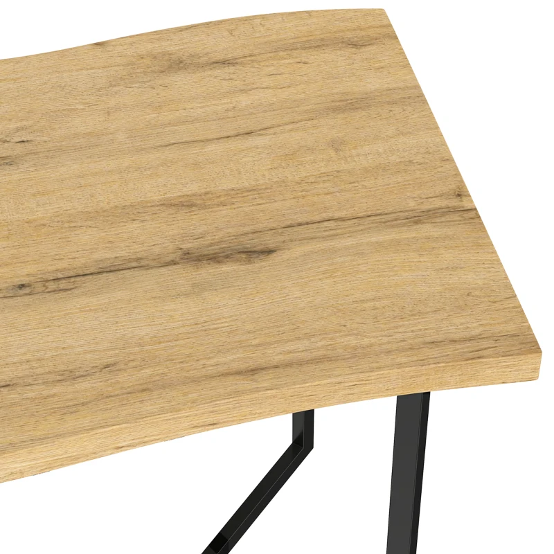 HOMCOM Mesa de Jantar para 2 Pessoas com Tampo Espesso, Pernas Metálicas, Estilo Moderno, 110x67x75,5 cm, Carvalho