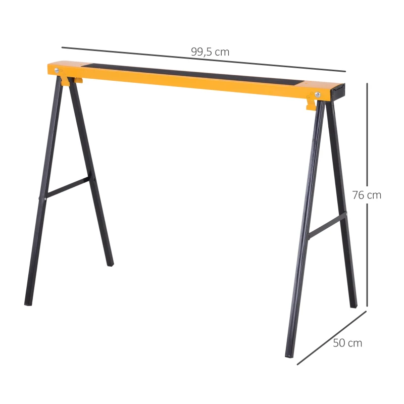 DURHAND Set van 2 Klus Standaards, Tot 250 kg Belastbaar, Metaal, Geel