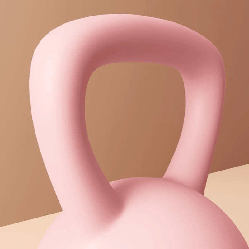 SPORTNOW Pesa Rusa 8 kg Kettlebell Relleno de Arena Metálica y Mango Antideslizante para Entrenamiento en Casa 19x19x28 cm Rosa
