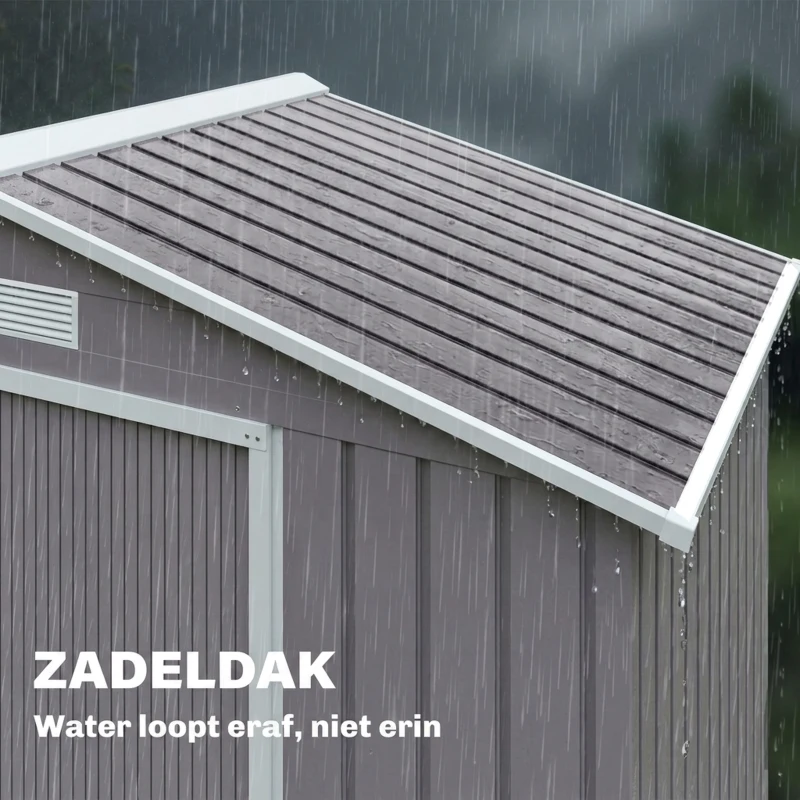 Outsunny Gereedschapsschuur tuinhuisje opbergruimte voor gereedschappen tuinkast gereedschapskast metaal