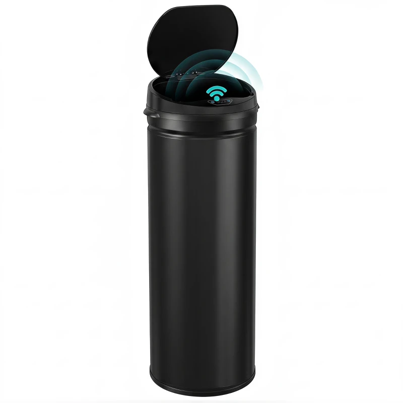 HOMCOM 50 Liter Sensor-vuilnisemmer met Soft-Close functie, contactloze roestvrijstalen vuilnisemmer voor hygiënische keukens(m-15)