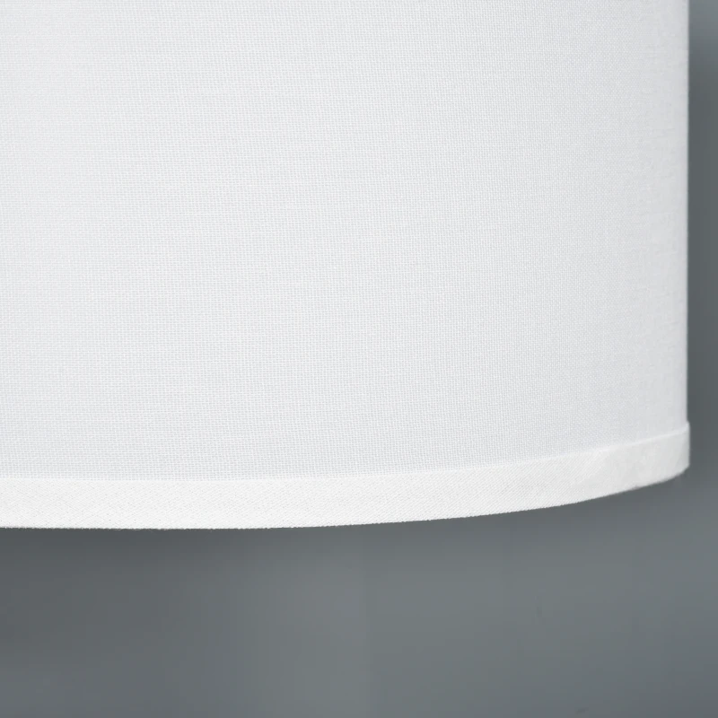 HOMCOM Lampadaire lampe à pied abat-jour en tissu de lin base ronde stable pour salle bureau or et blanc
