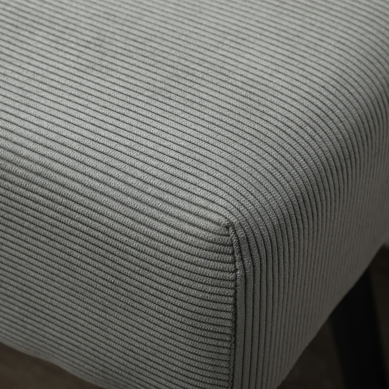 HOMCOM Gestoffeerde Bank met Ribstof, Bedbank met Metalen Poten, Schoenenbank 100 x 36 x 45 cm Grijs
