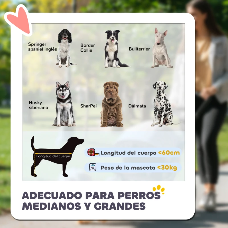 PawHut Cochecito Plegable para Perros Carrito de Mascotas con Ventanas de Malla Correas de Seguridad 112x67x100 cm Gris y Negro