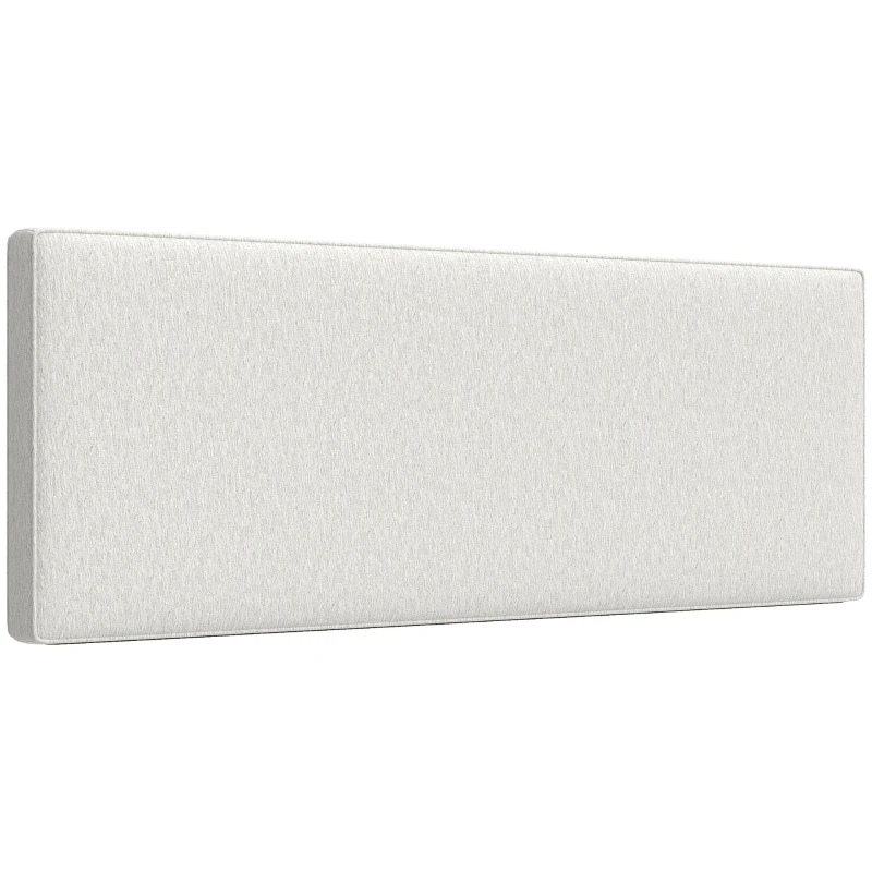HOMCOM Wandgemonteerd hoofdbord, gevoerd 160 x 10 x 60 cm, stofbekleding, crèmewit