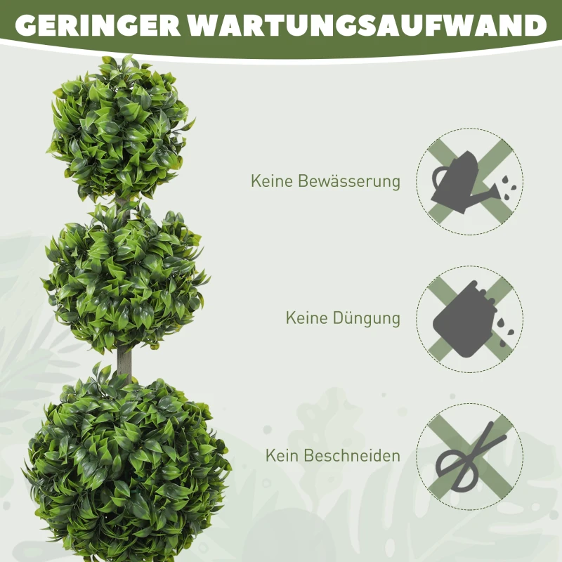 HOMCOM Kunstplanten in pot, kunststof bladeren, beflockte aarde, groen