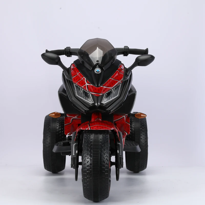 Moto elettrica per bambini 3‑ruote, con musica Bluetooth, avviamento a chiave e vano portaoggetti, 115x59x73 cm, Rosso