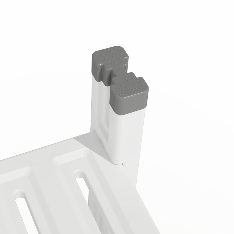 HOMCOM Shower Bench 2-Tier Shower Stool Bathroom with Shelf White and Grey
