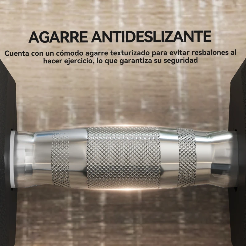 HOMCOM Set de 2 Mancuernas Hexagonales de 2 x 12,5 kg de Hierro Fundido Recubiertas en Goma para Entrenamiento en Casa Gimnasio