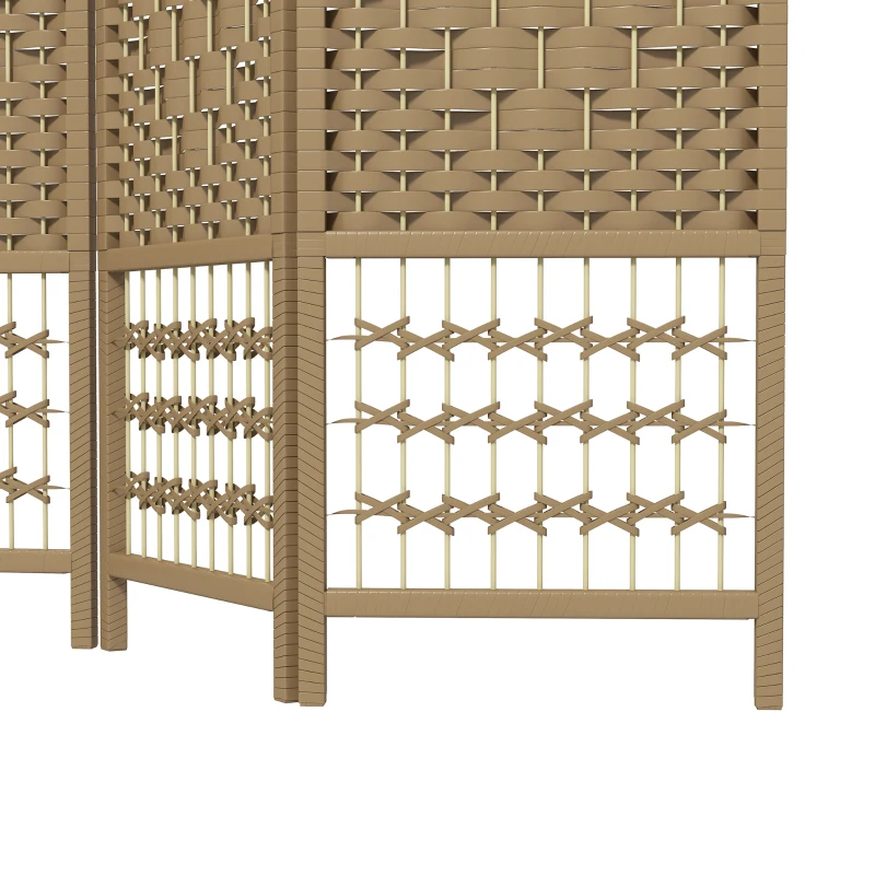 HOMCOM Biombo Separador de Ambientes de 3 Paneles Plegable de Cuerda de Papel 120x170cm Decoración para Dormitorio Natural