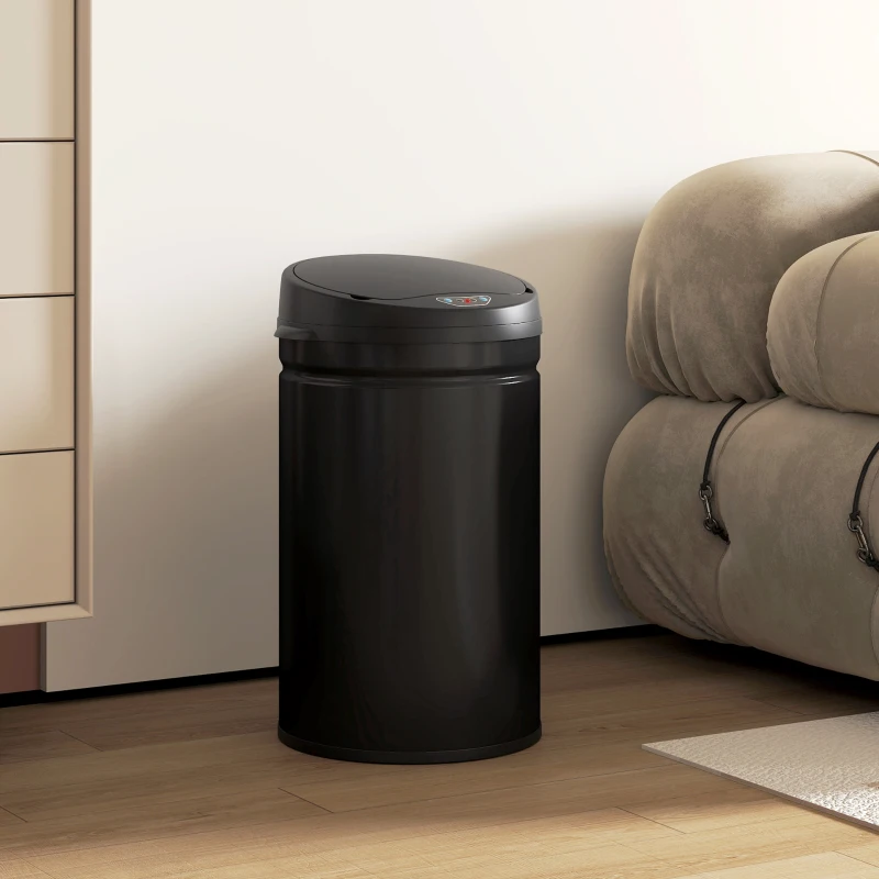 HOMCOM 30 Liter Sensor-prullenbak met Soft-Close-functie, contactloze afvalbak van roestvrij staal voor hygiënische keukens