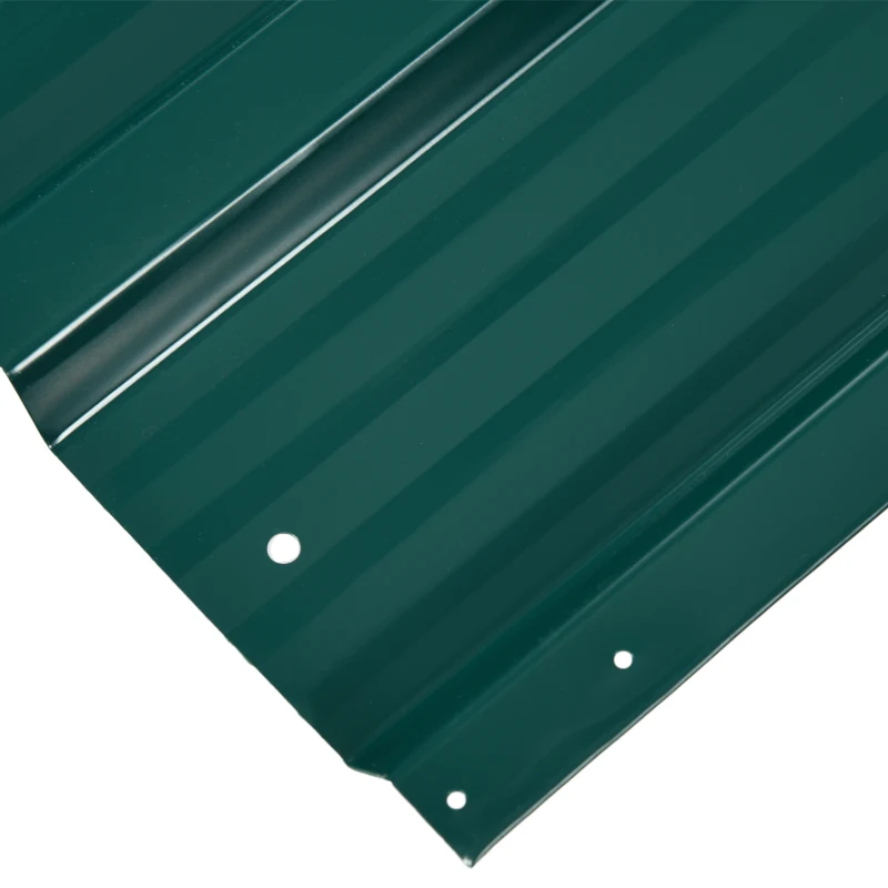 Outsunny 12-stuks Verzinkte Trapeziumvormige Platen 129x45cm 7m² Weerbestendig Dakplaat in Groen