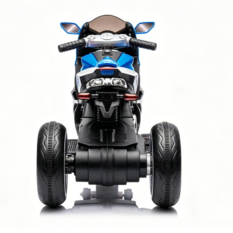 Moto elettrica per bambini, ruote luminose, marcia avanti/indietro e indicatore batteria in tempo reale, 78,1x40,6x51,5 cm, Blu