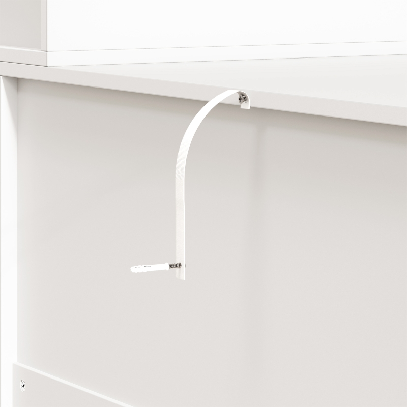 HOMCOM Vanity Makeup Desk LED Mirror Dressing Table Large Storage 5 Drawers White