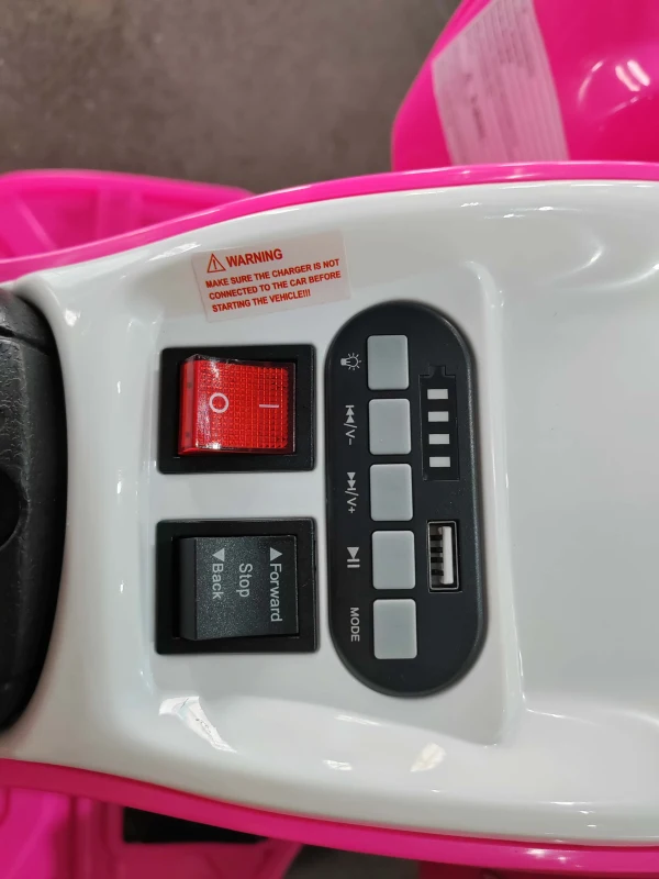 Kinder Quad elettrico 12V, due velocità (alta/bassa) e avanti/indietro, 85x55x55,3 cm, Rosa