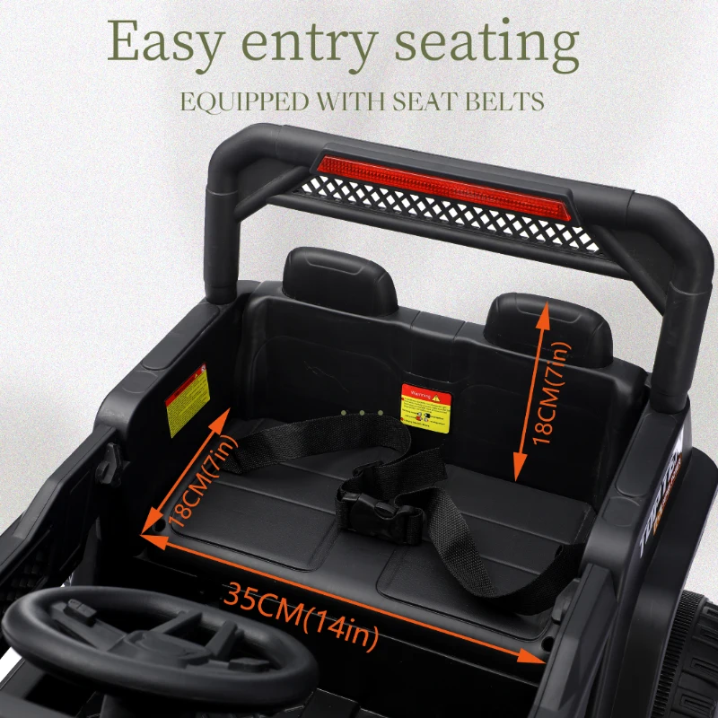 Auto elettrica per bambini 12V, telecomando per genitori e modalità di guida manuale, 96x59,2x58 cm, Bianco