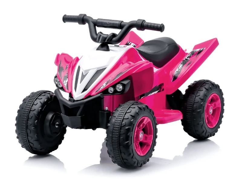 Kinder Quad elettrico 12V, due velocità (alta/bassa) e avanti/indietro, 85x55x55,3 cm, Rosa