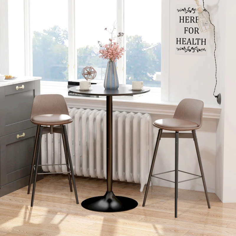 HOMCOM Bartafel Sta-tafel, tafel voor 2 personen, 70 x 70 x 102 cm, zwart