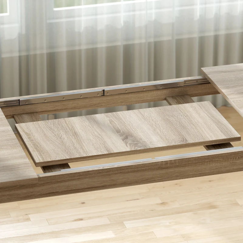 HOMCOM Uitschuifbare Eettafel, uitbreidbaar van 180 naar 260 cm, voor 6-10 personen, Hout(m-7)