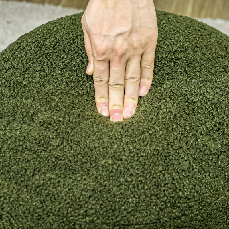 HOMCOM Kruk, rond, Teddyfleece, tot 120kg, Φ40x45H cm, Groen