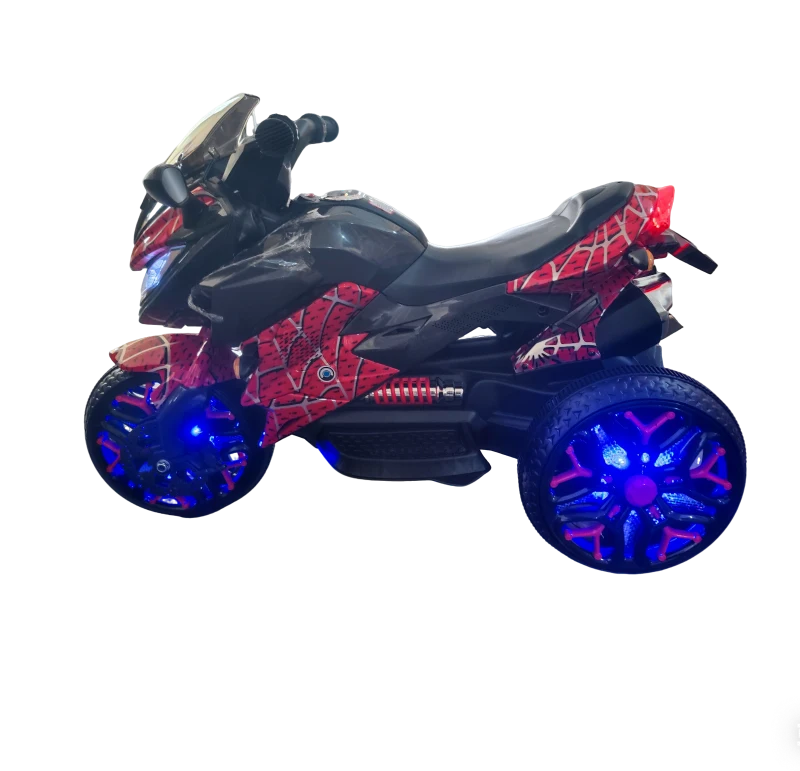 Moto elettrica per bambini 3‑ruote, con musica Bluetooth, avviamento a chiave e vano portaoggetti, 115x59x73 cm, Rosso