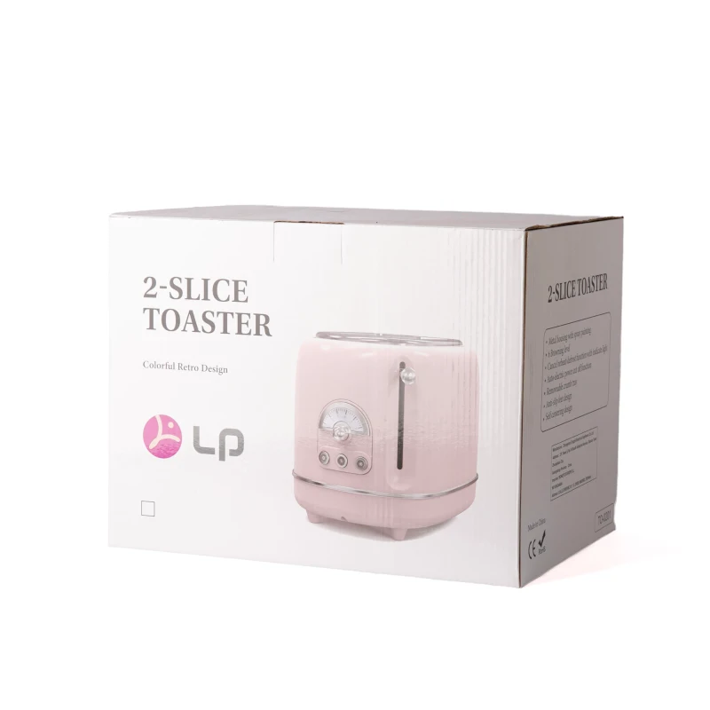 Tostapane per 2 fette, completamente automatico & multifunzionale con 6 livelli di doratura, 31x33x24 cm, Rosa