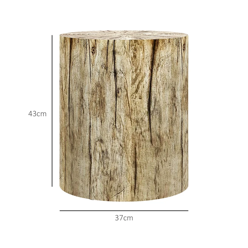 HOMCOM Bijzettafel in Boomstamontwerp, weerbestendig, voor Binnen & Buiten, Beton, Ø37 x 43 cm