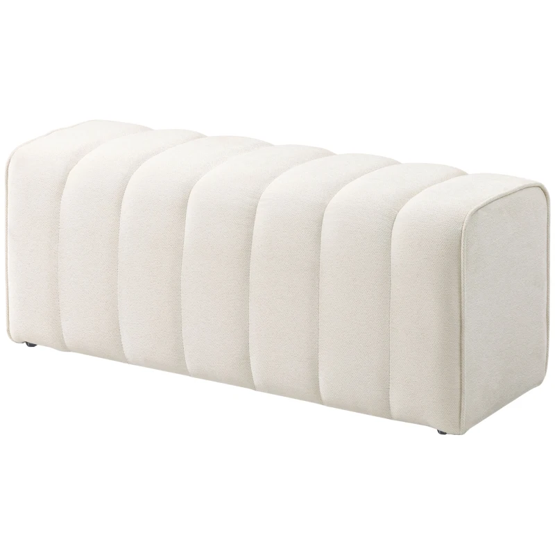 HOMCOM Moderne slaapkamerbank 110 x 40 x 44 cm — linnenlook, tot 220 kg, crèmewit(m-10)