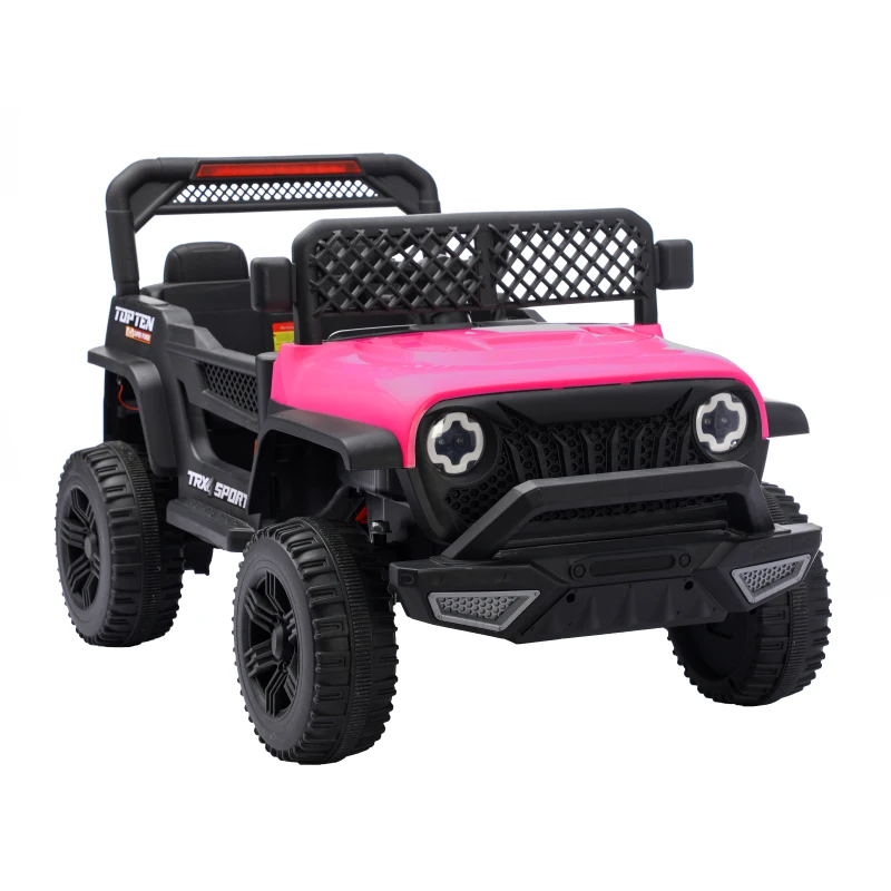12V Auto elettrica per bambini, telecomando parentale e modalità di guida manuale, 96x59,2x58 cm, Rosa
