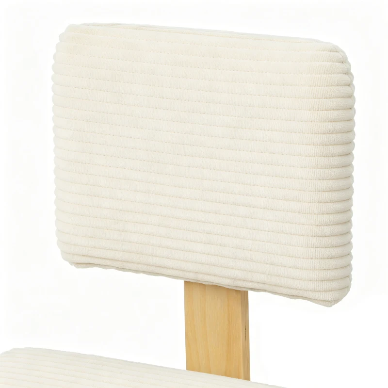 HOMCOM Silla de Rodillas Ergonómica con Respaldo Apoyo para Rodillas y Tapizado de Pana Crema