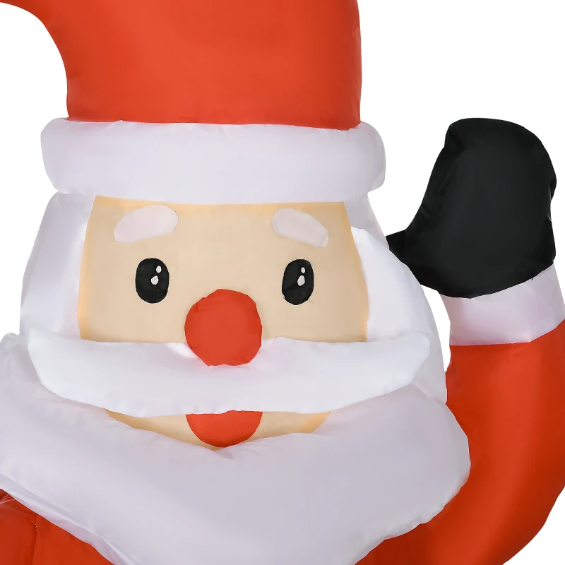 HOMCOM Opblaasbare Kerstdecoratie, Kerstman met Slee en Rendier, met LED-Lichten, voor de Tuin