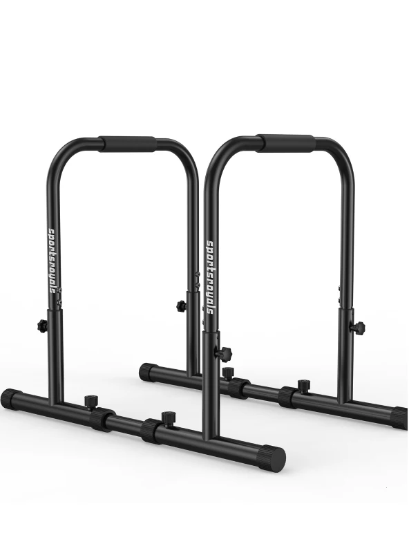 Barre per dip, regolabili in altezza, smontabili e portatili, 100x58x96 cm, Nero