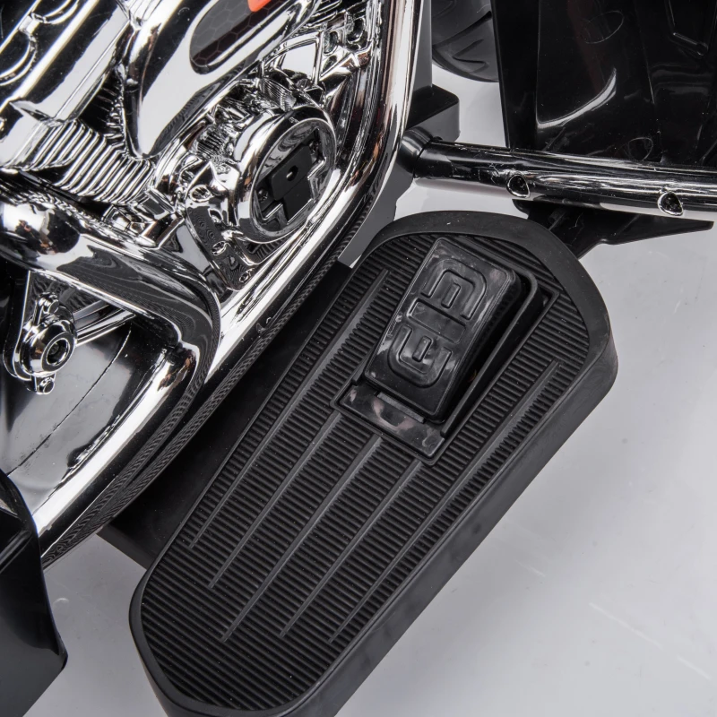 Moto elettrica 12V per bambini, ampio vano portaoggetti e sedile morbido in PU, 110x48x68 cm, Nero