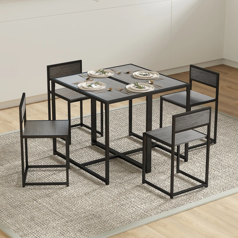 HOMCOM 3-delige bartafelset hoge tafel set 3-delig, 2 stoelen, 1 tafel, 90 cm x 47 cm x 76 cm, grijs