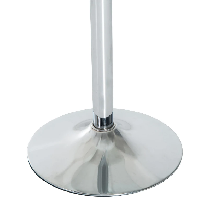HOMCOM Ronde Eettafel met Glazen Tafelblad, Metalen Frame, Zilverkleurig