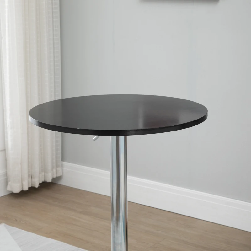 HOMCOM bartafel met draaibaar blad in hoogte verstelbaar zwart 61 x 70-90cm