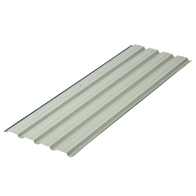 Outsunny 12-stuks Verzinkte Trapeziumvormige Platen 129x45cm 7m² Weerbestendig Dakplaat in Groen