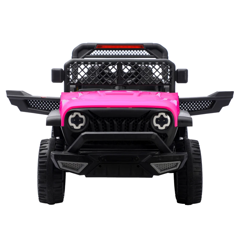 12V Auto elettrica per bambini, telecomando parentale e modalità di guida manuale, 96x59,2x58 cm, Rosa