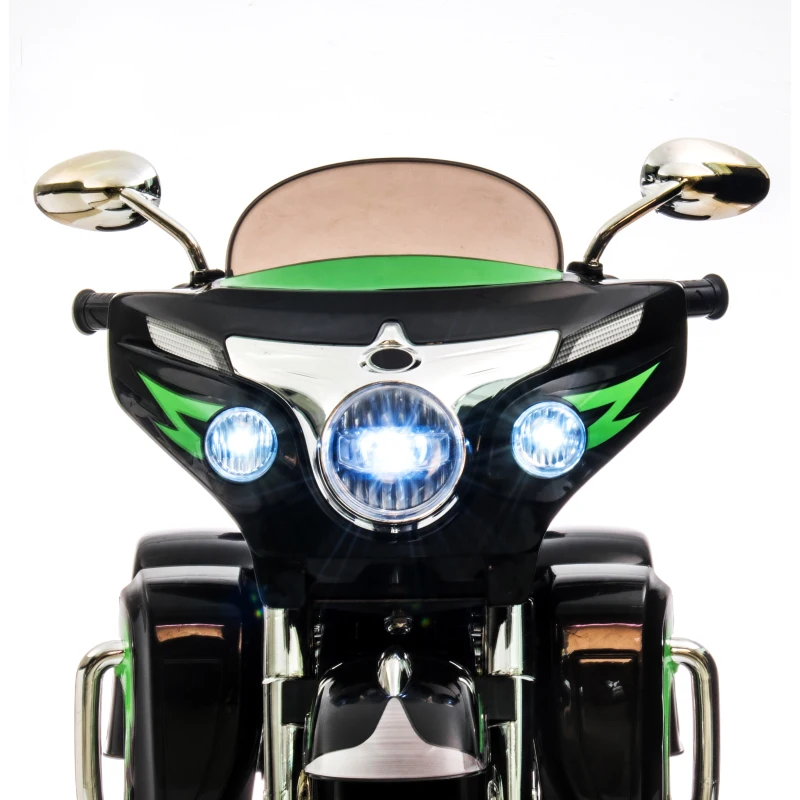 Moto elettrica 12V per bambini, ampio vano portaoggetti e sedile morbido in PU, 110x48x68 cm, Nero